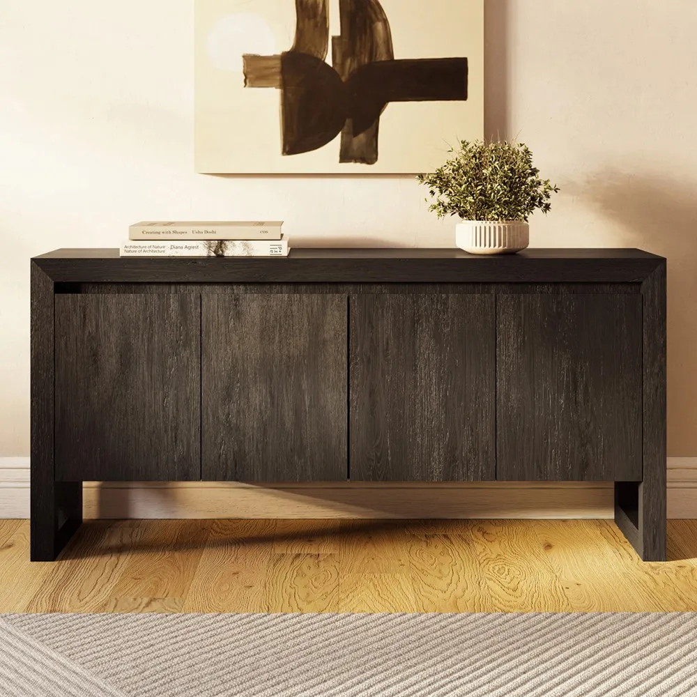 Edward Sideboard - Black, Acacia Wood