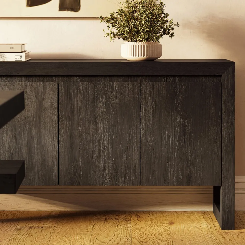 Edward Sideboard - Black, Acacia Wood