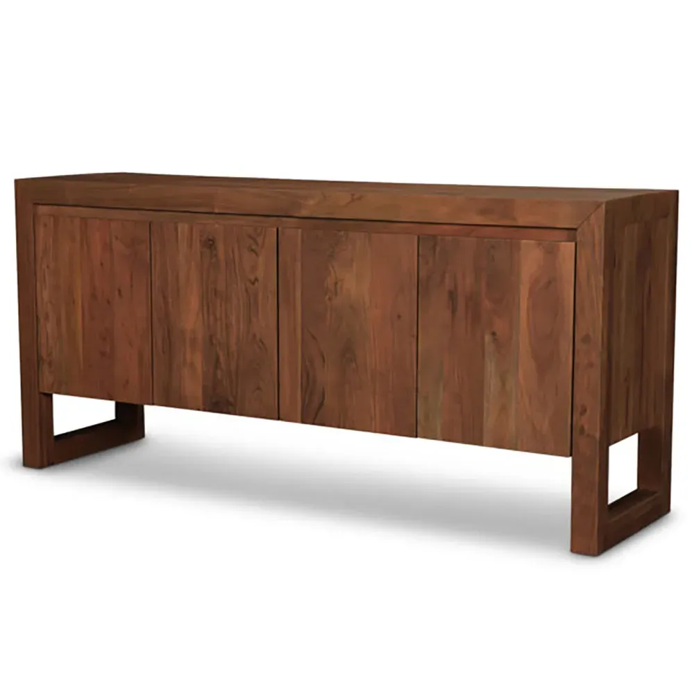 Edward Sideboard with Adjustable Shelves - Brown, Acacia Wood