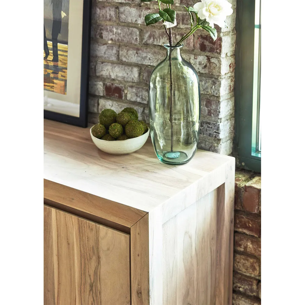 Edward Sideboard with Adjustable Shelves - Brown, Acacia Wood