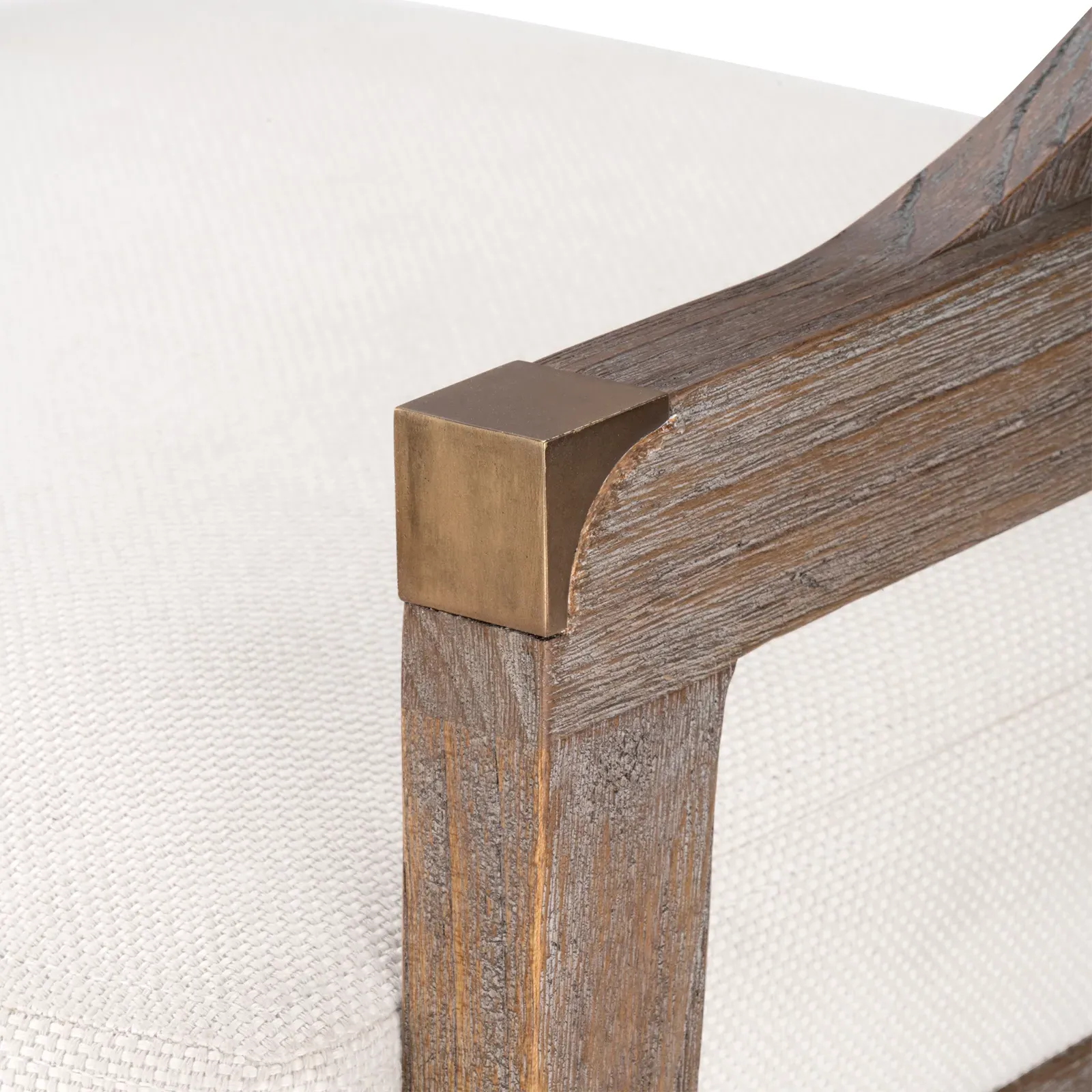 Edward Upholstered Dining Arm Chair - White, Linen