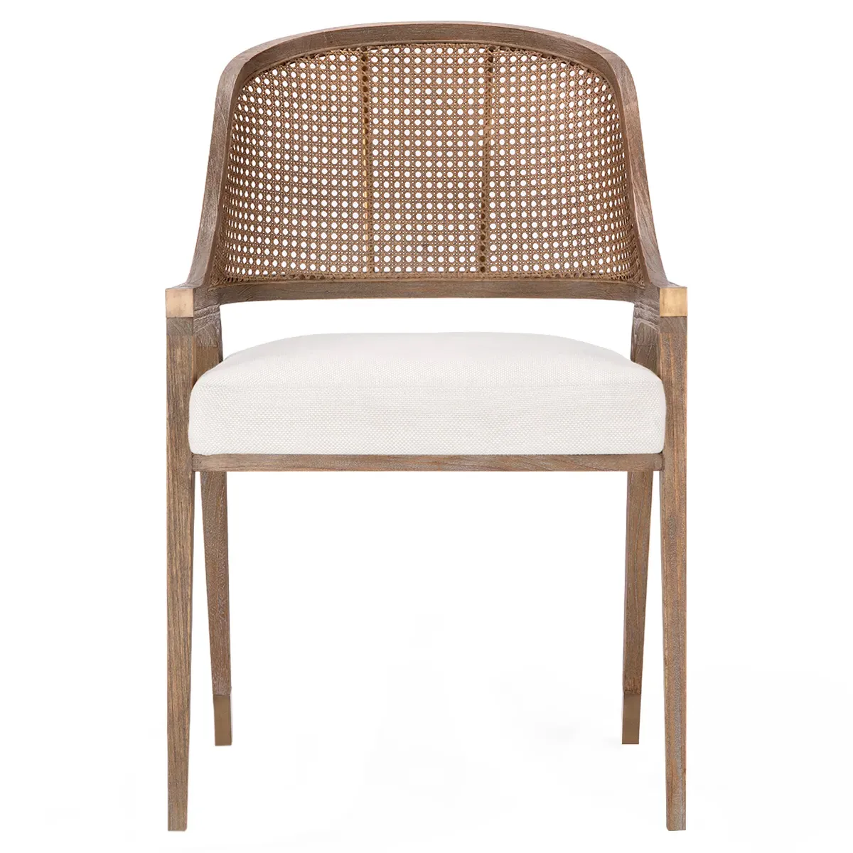 Edward Upholstered Dining Arm Chair - White, Linen image
