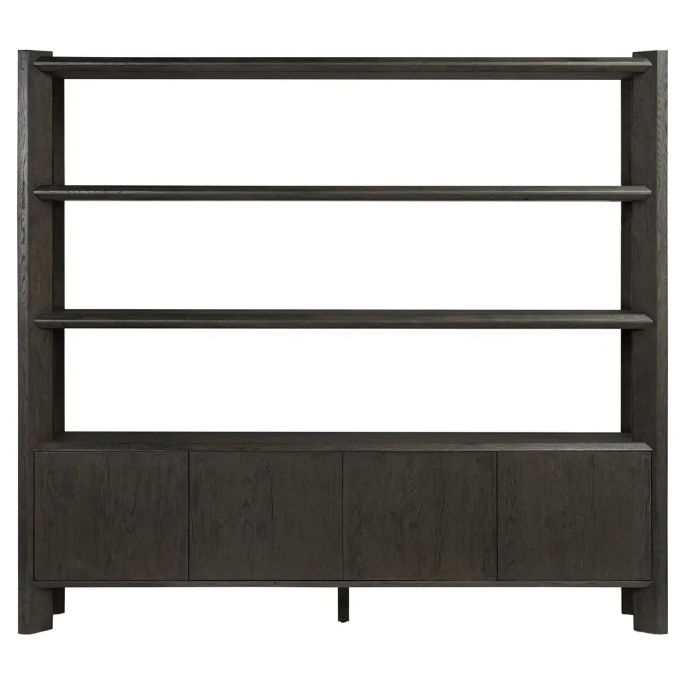 Edward Wide Bookcase - Smoked Black, Oak image