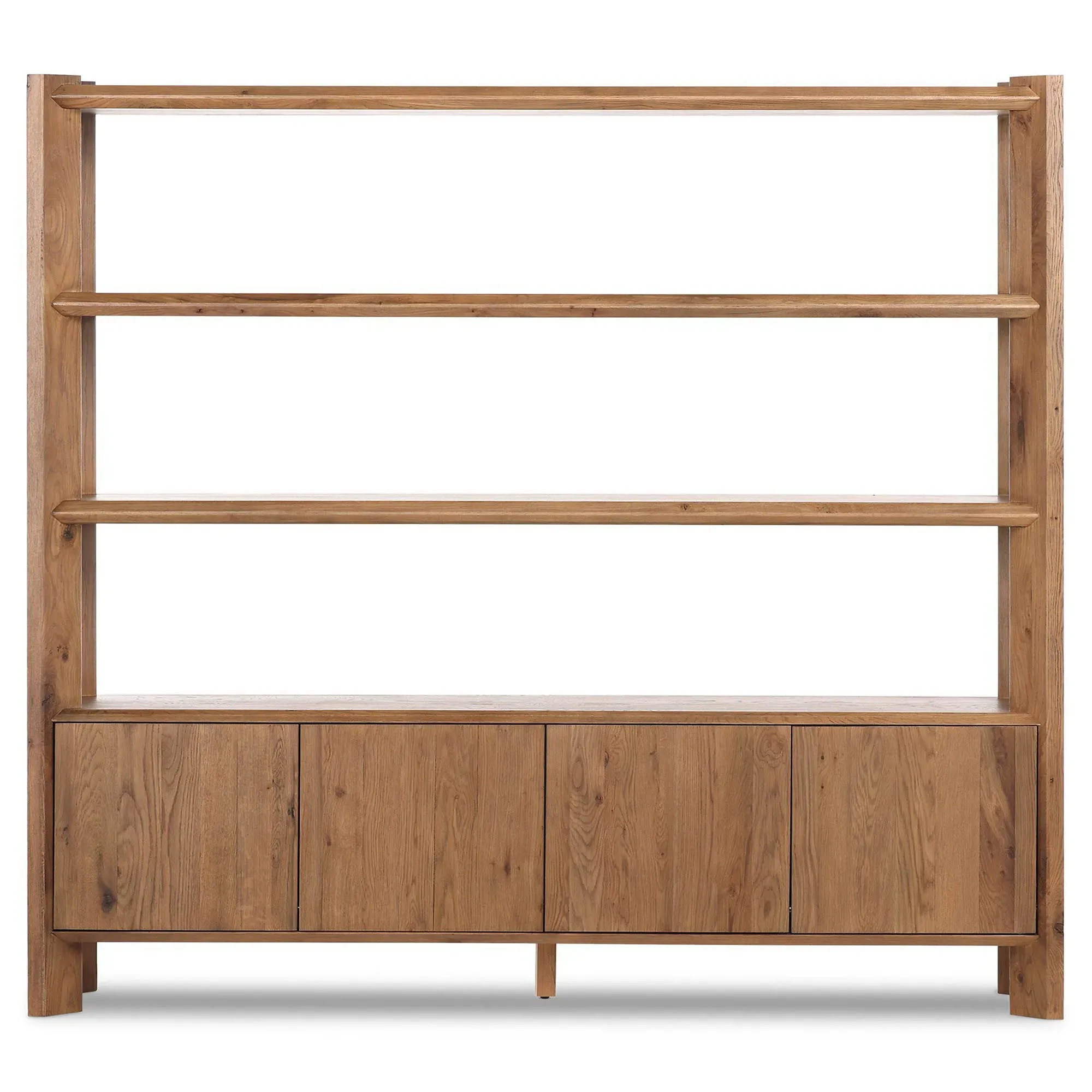 Edward Wide Bookcase - Worn Brown, Oak