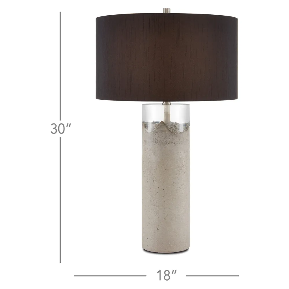 Edwin Bedside Table Lamp - Grey, Concrete