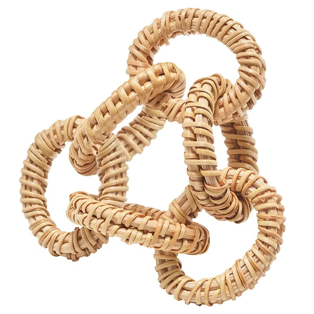 Edwina Rattan Link Napkin Ring Set - Natural