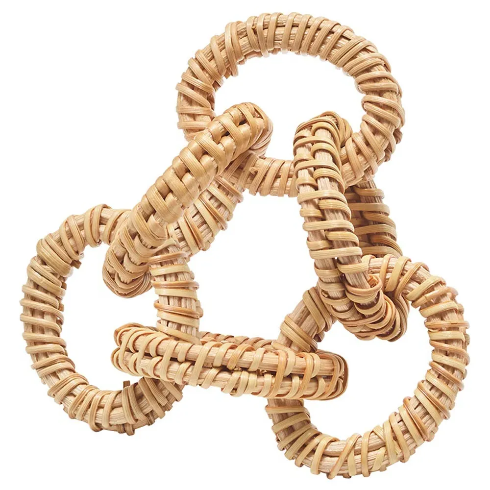 Edwina Rattan Link Napkin Ring Set - Natural image