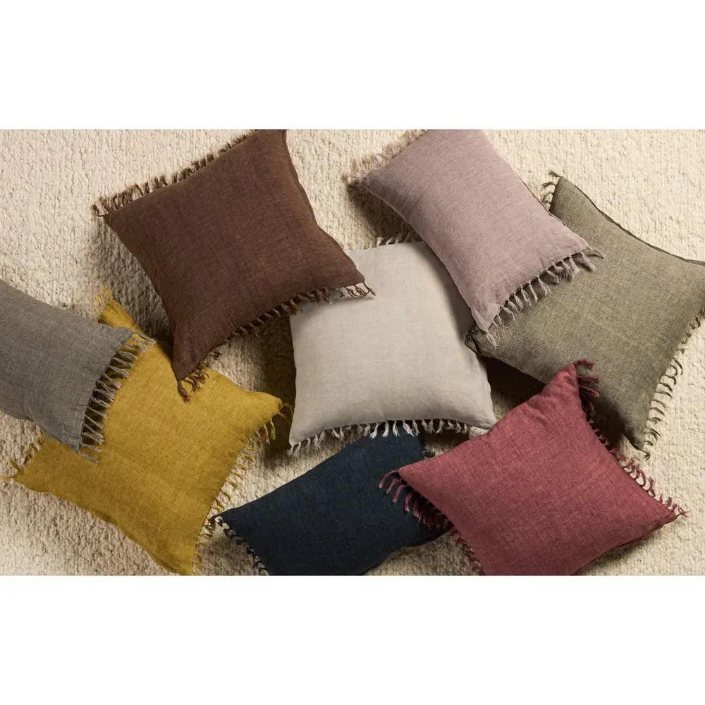 Effie Lumbar Pillow with Tassels - Sage, Linen