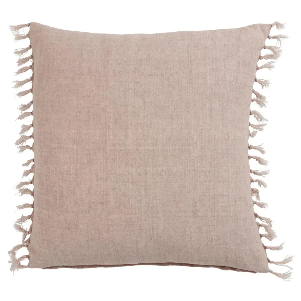 Effie Tassel Throw Pillow - Blush, Linen