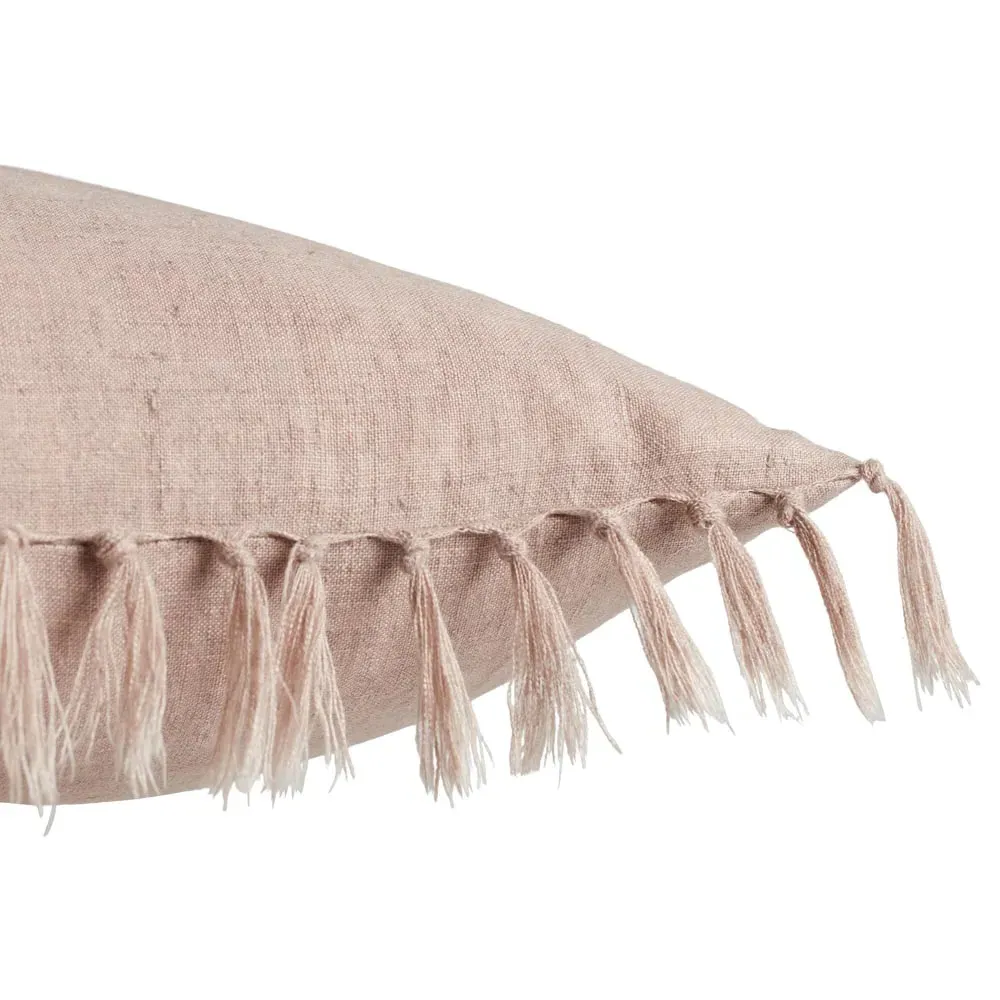 Effie Tassel Throw Pillow - Blush, Linen