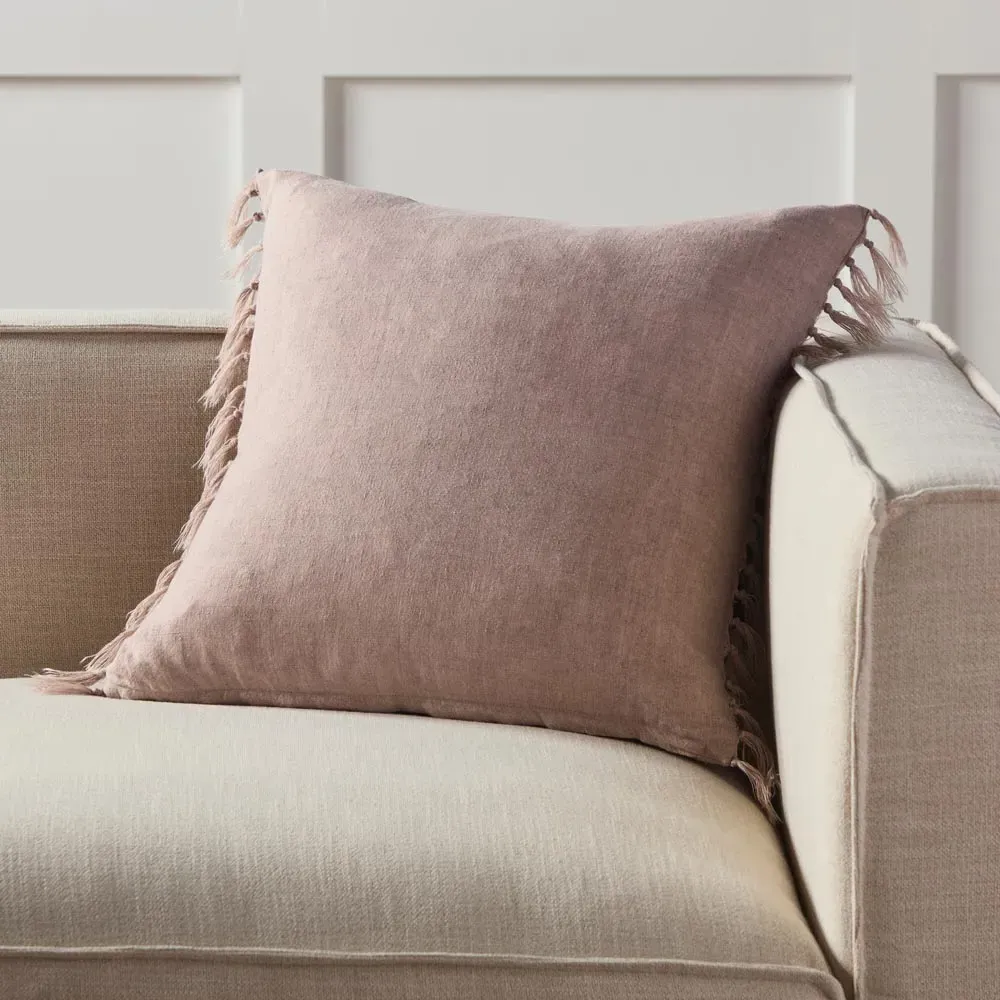 Effie Tassel Throw Pillow - Blush, Linen