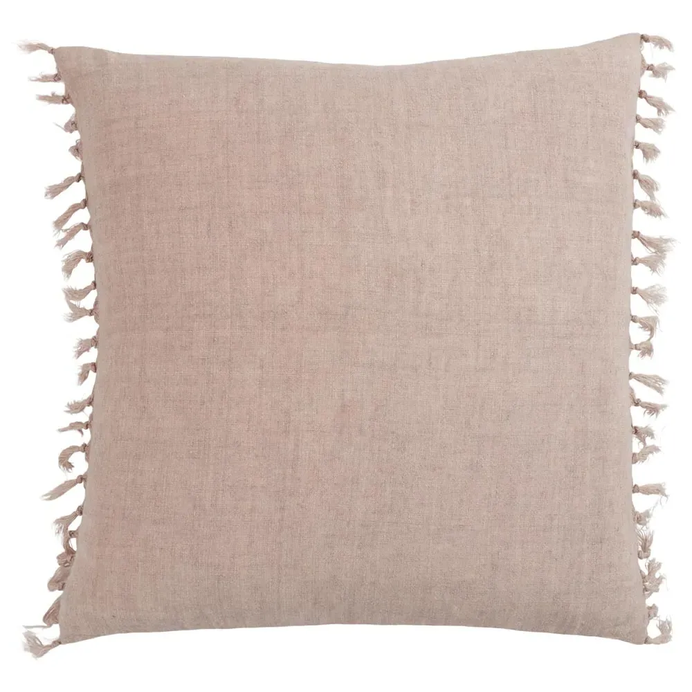 Effie Tassel Throw Pillow - Blush, Linen image