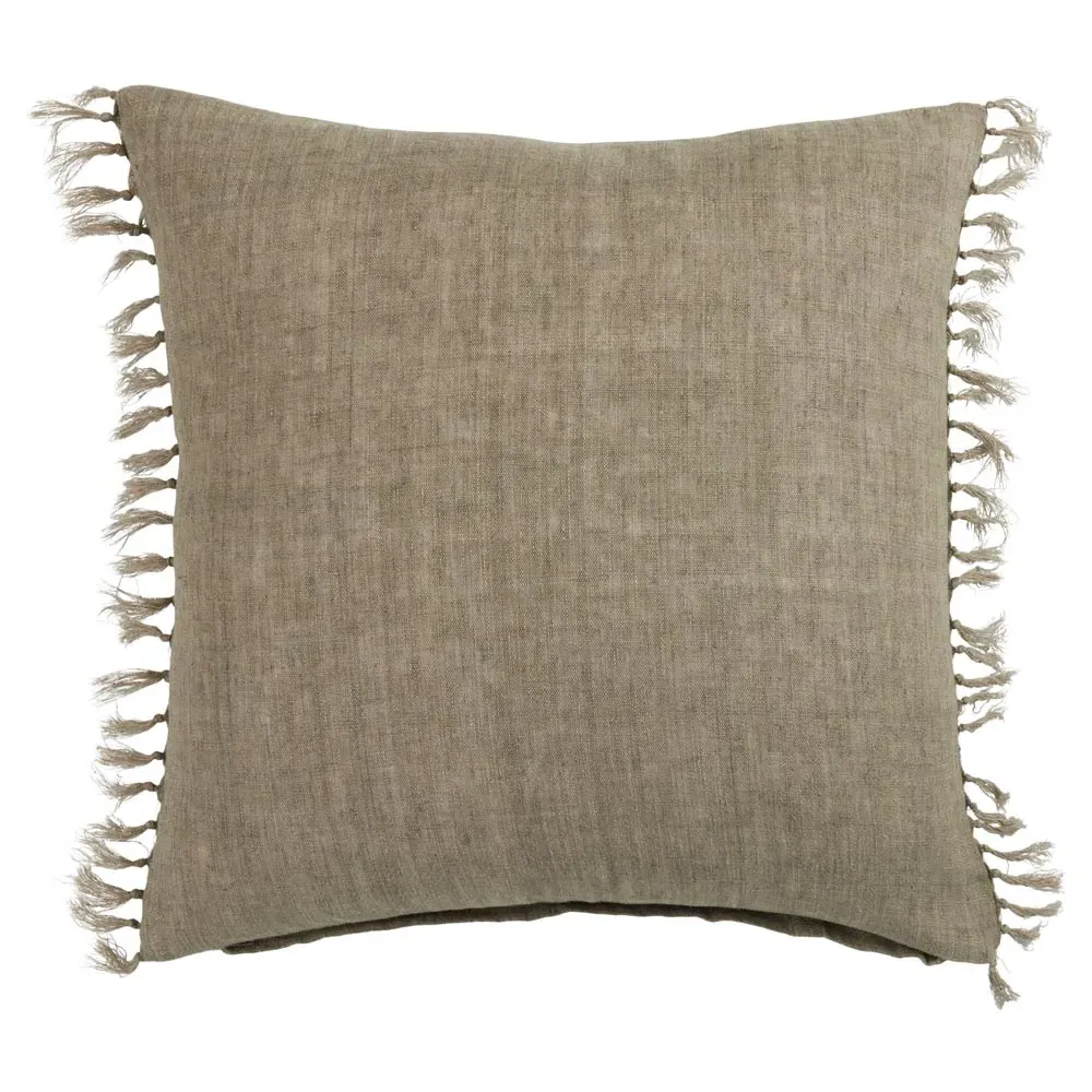 Effie Tassel Throw Pillow - Sage, Linen