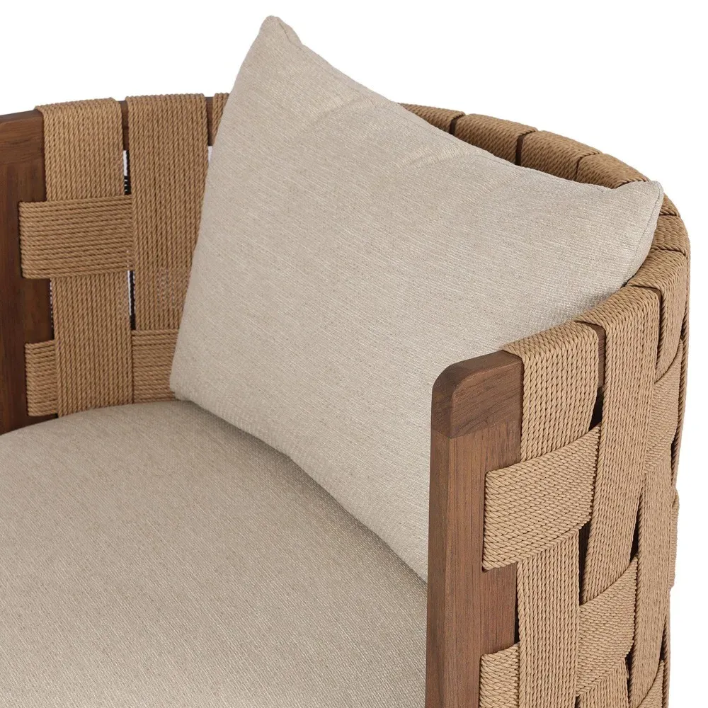 Egbert Swivel Barrel Chair - Brown, Teak