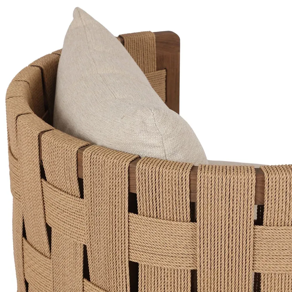 Egbert Swivel Barrel Chair - Brown, Teak