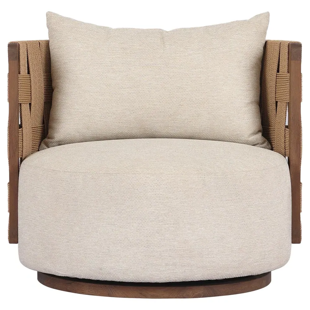 Egbert Swivel Barrel Chair - Brown, Teak image