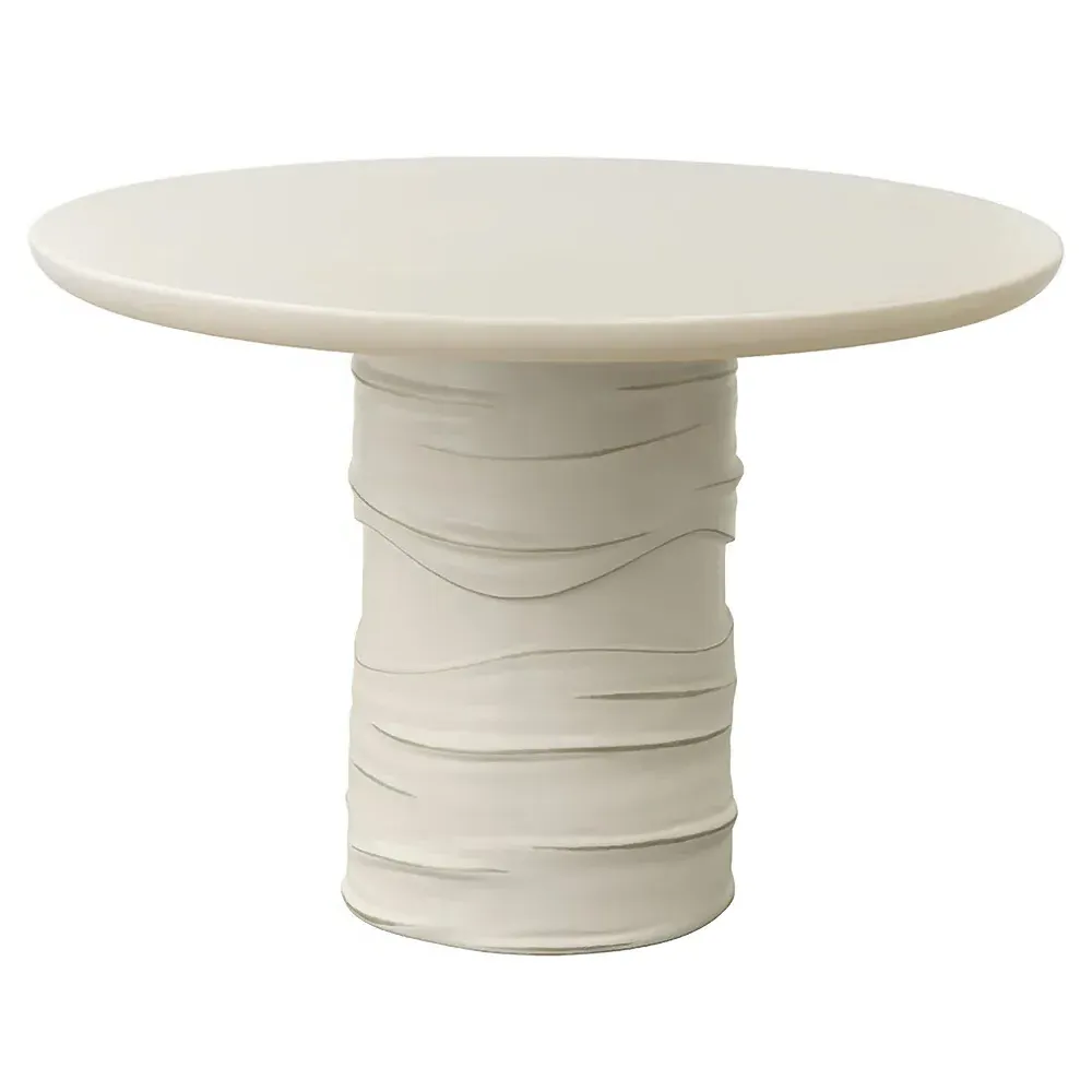 Ehsan Round Outdoor Dining Table - Summer Sand, Concrete image