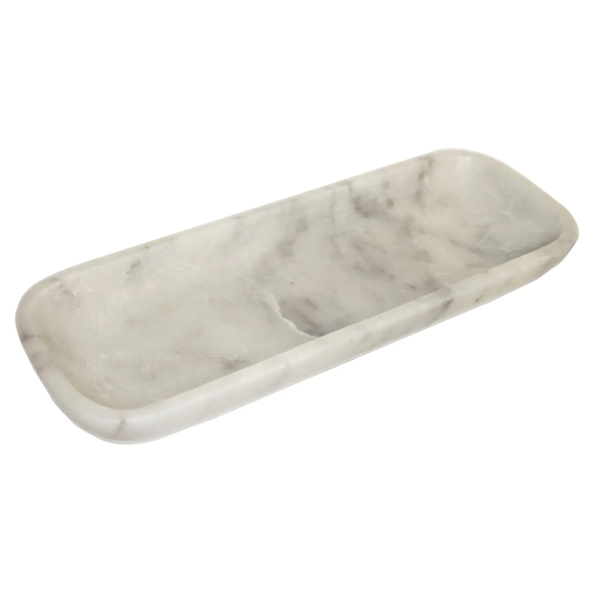 Eira 12" Rectangular Bowl - White, Marble image