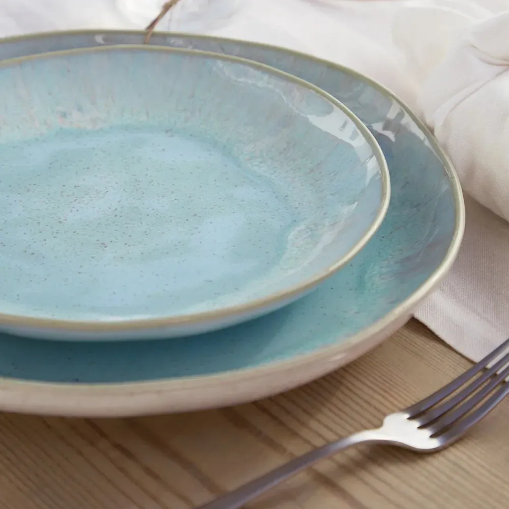 Eivissa Salad Plate Set of 4 - Sea Blue, Stoneware