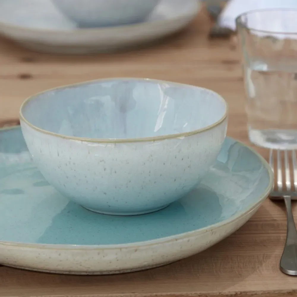 Eivissa Salad Plate Set of 4 - Sea Blue, Stoneware
