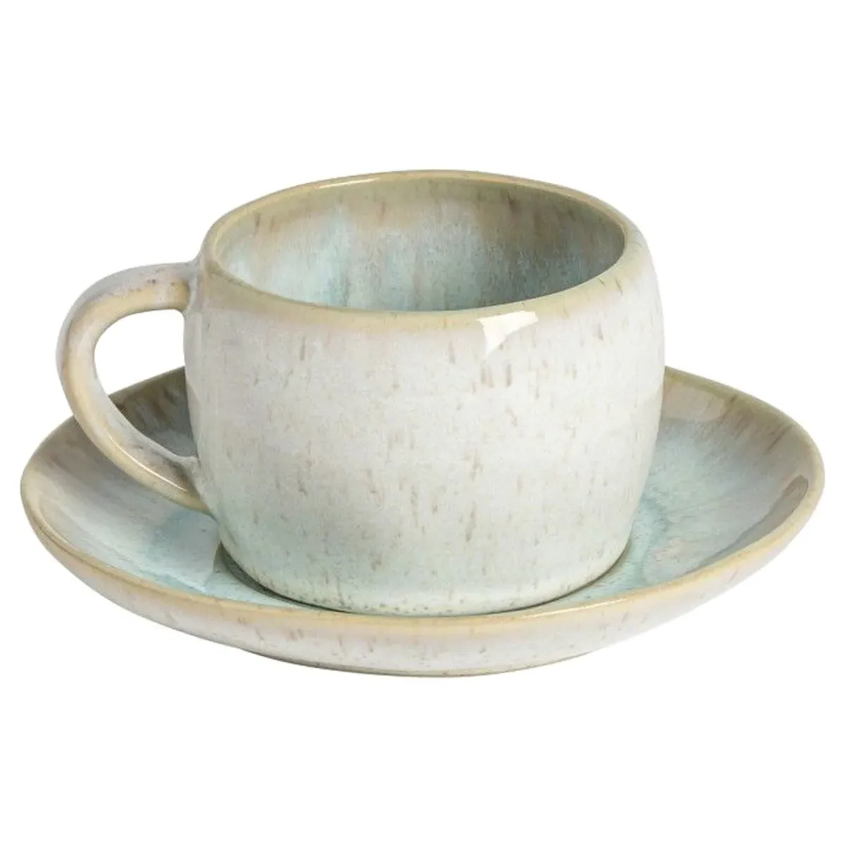 Eivissa Teacup and Saucer Set of 4 - Sea Blue, Stoneware