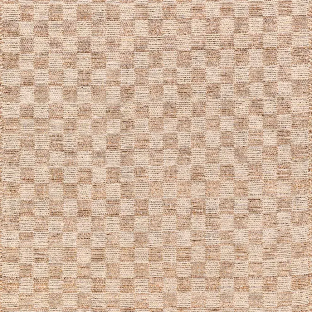Elaine Checkered Rug - Beige, Jute