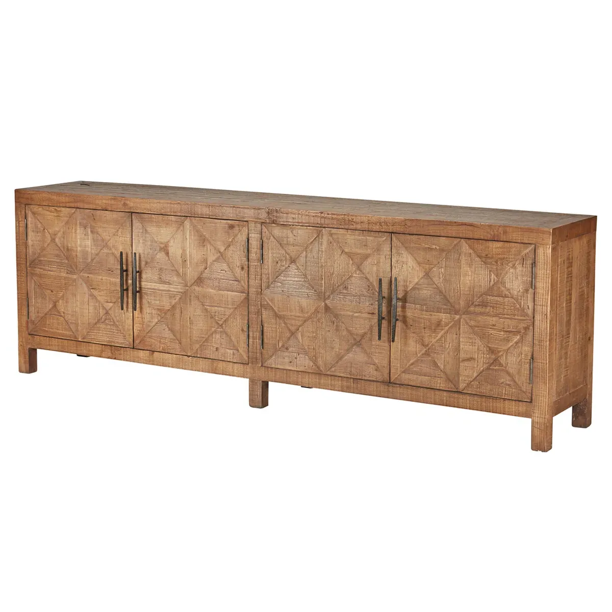 Elaine Diamond Patterned Sideboard - Brown, Pine Wood