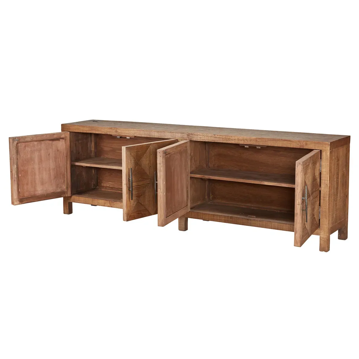 Elaine Diamond Patterned Sideboard - Brown, Pine Wood