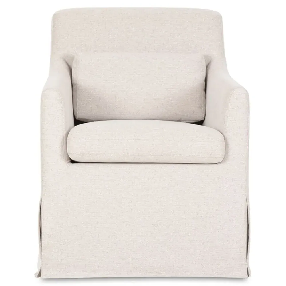 Elaine Slipcovered Dining Arm Chair - Beige