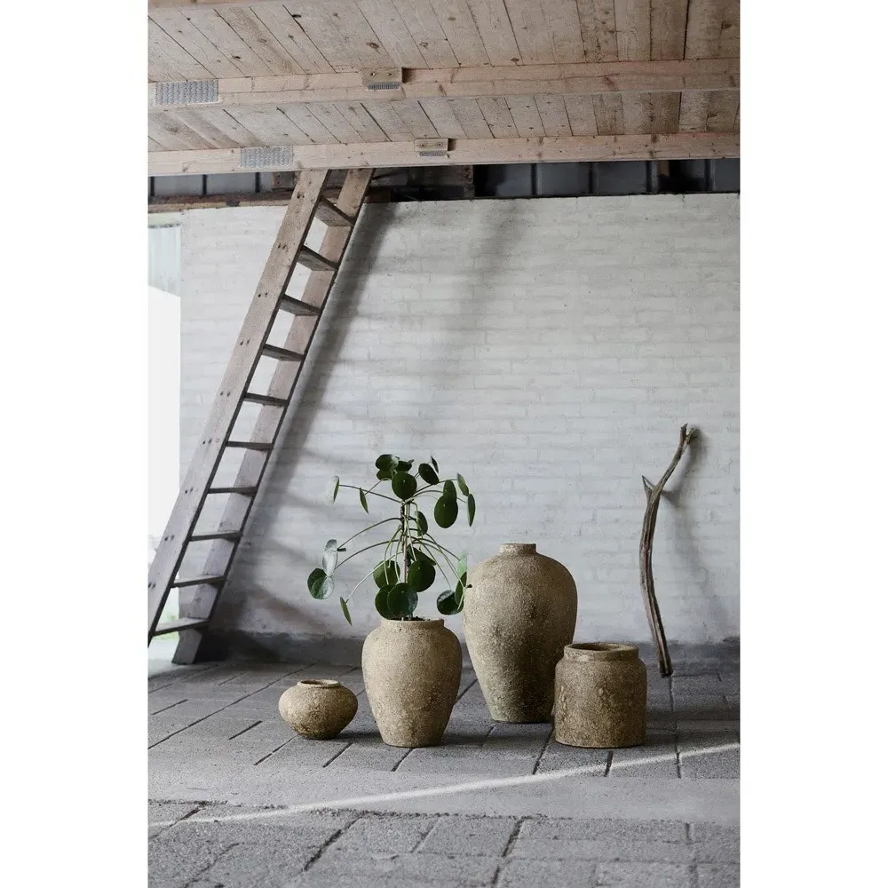 Elara Decorative Jar - Beige, Terracotta