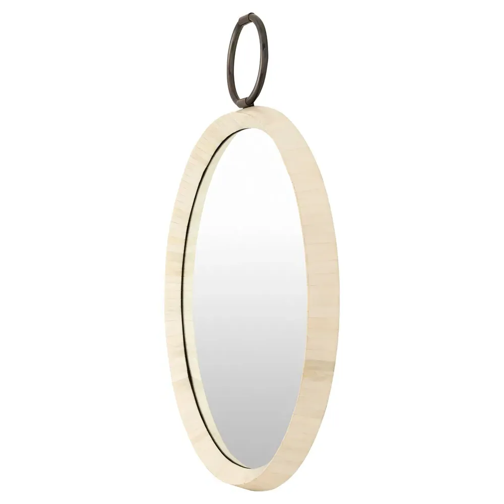 Elara Round Wall Mirror - Cream, Bone