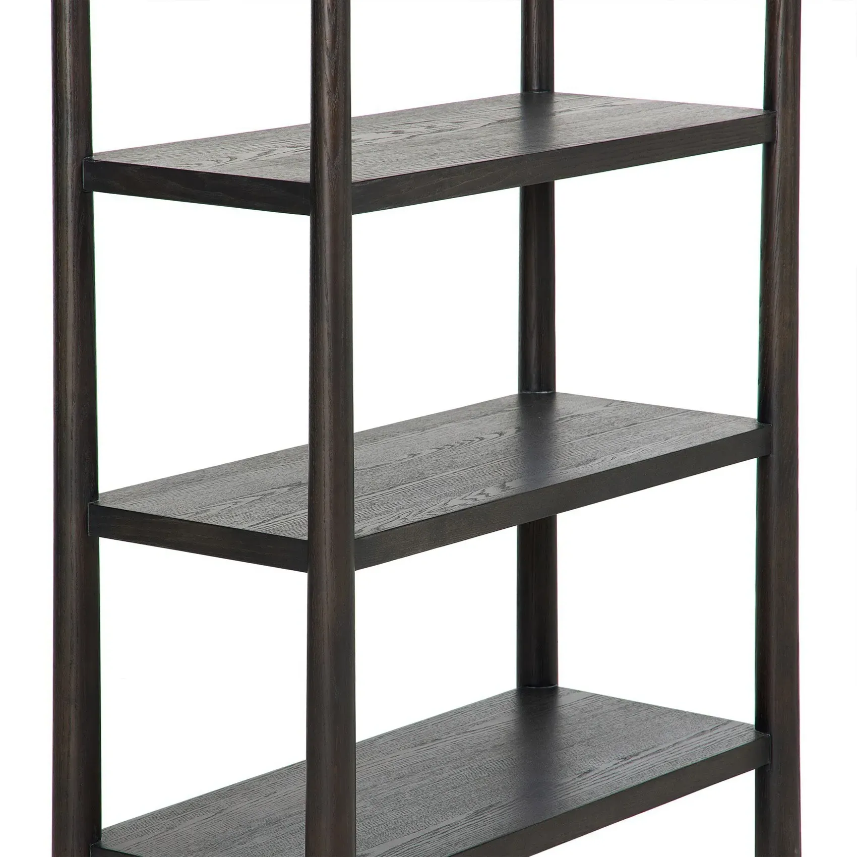 Eldridge Open Bookcase with Ball Detailing - Black, Oak