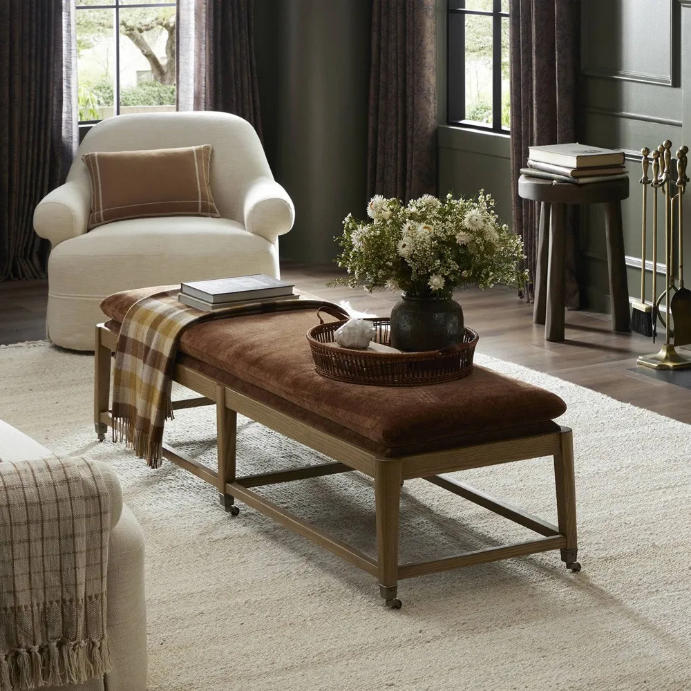 Eleanor Altair Accent Bench - Sienna, Velvet