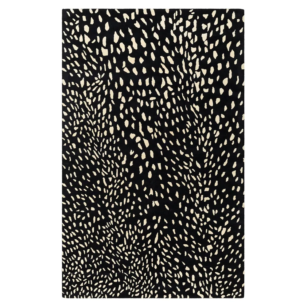 Eleanor Animal Patterned Rug - Black, Wool