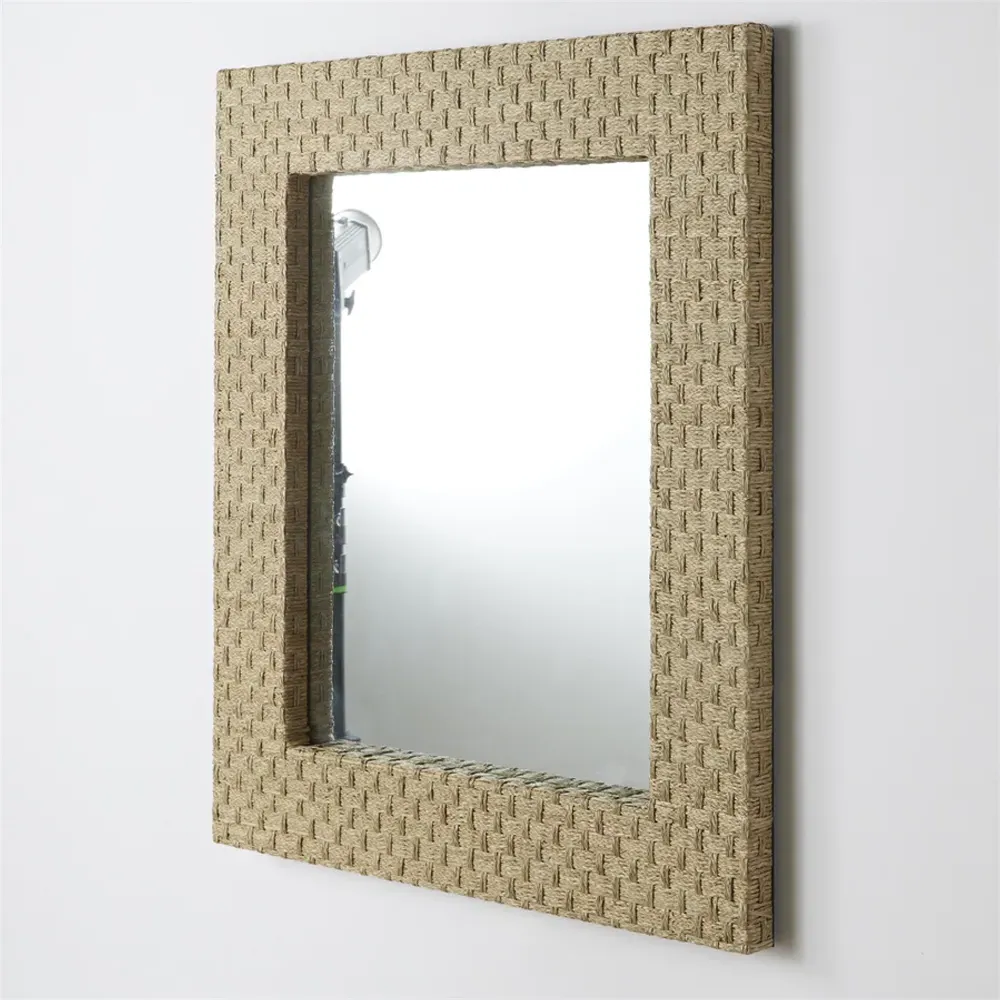 Eleanor Rectangular Wall Mirror - Natural, Abaca