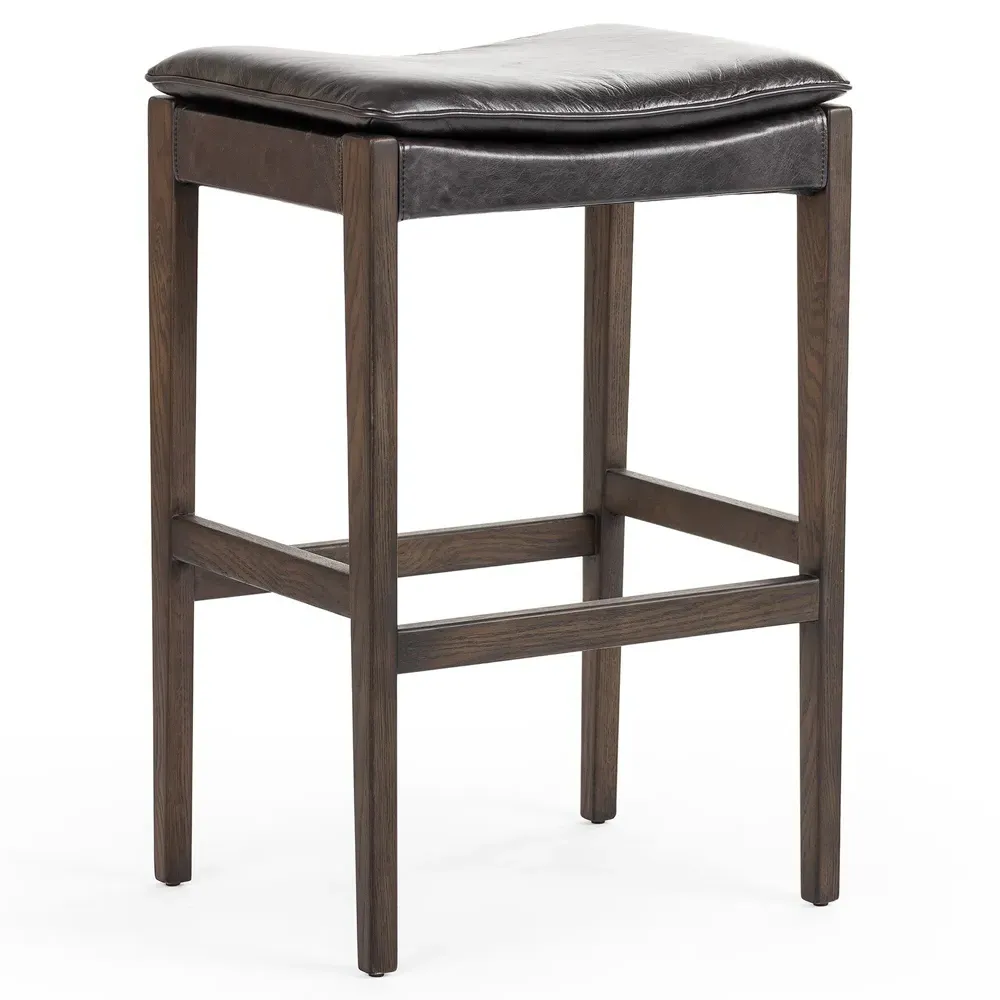 Elena Bar Stool - Black, Oak