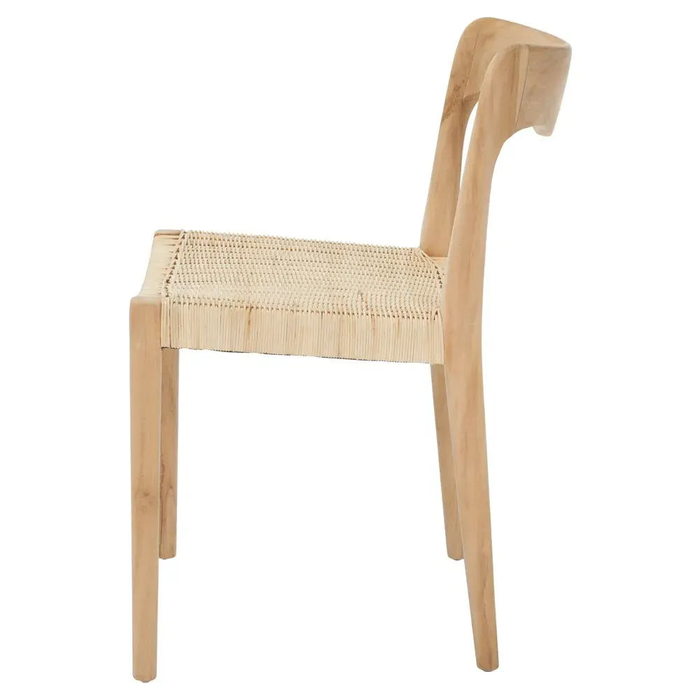 Elena Coastal Beach Dining Chair - Brown, Teak