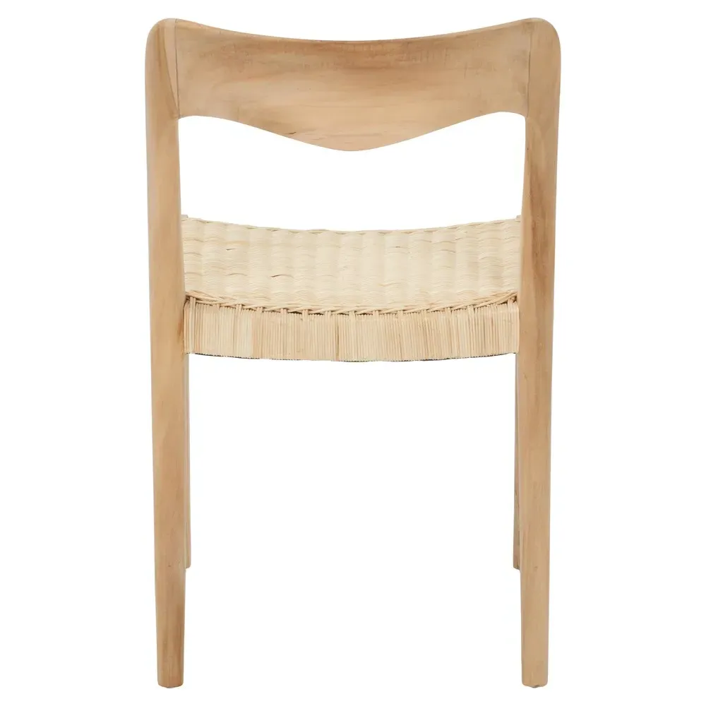 Elena Coastal Beach Dining Chair - Brown, Teak