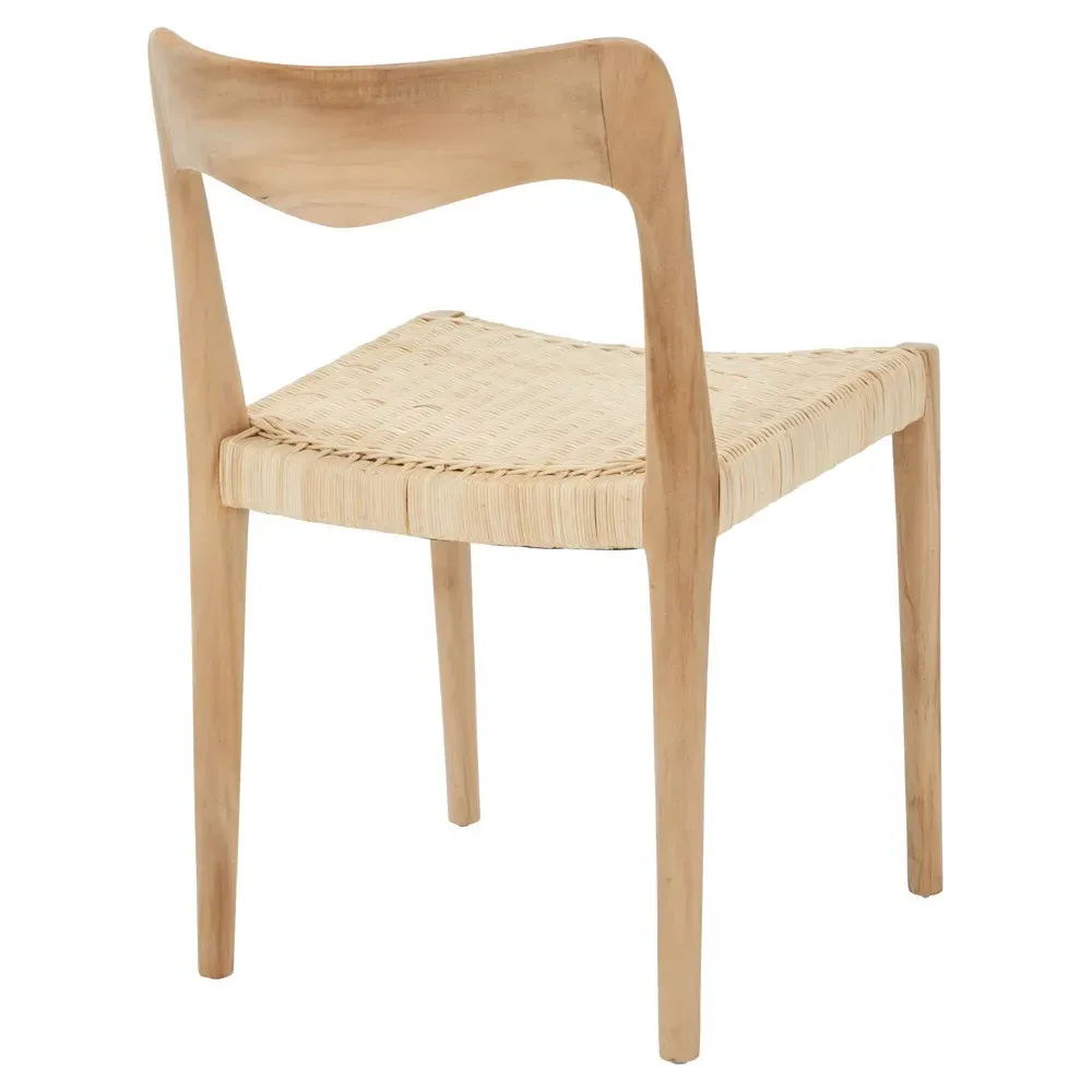 Elena Coastal Beach Dining Chair - Brown, Teak