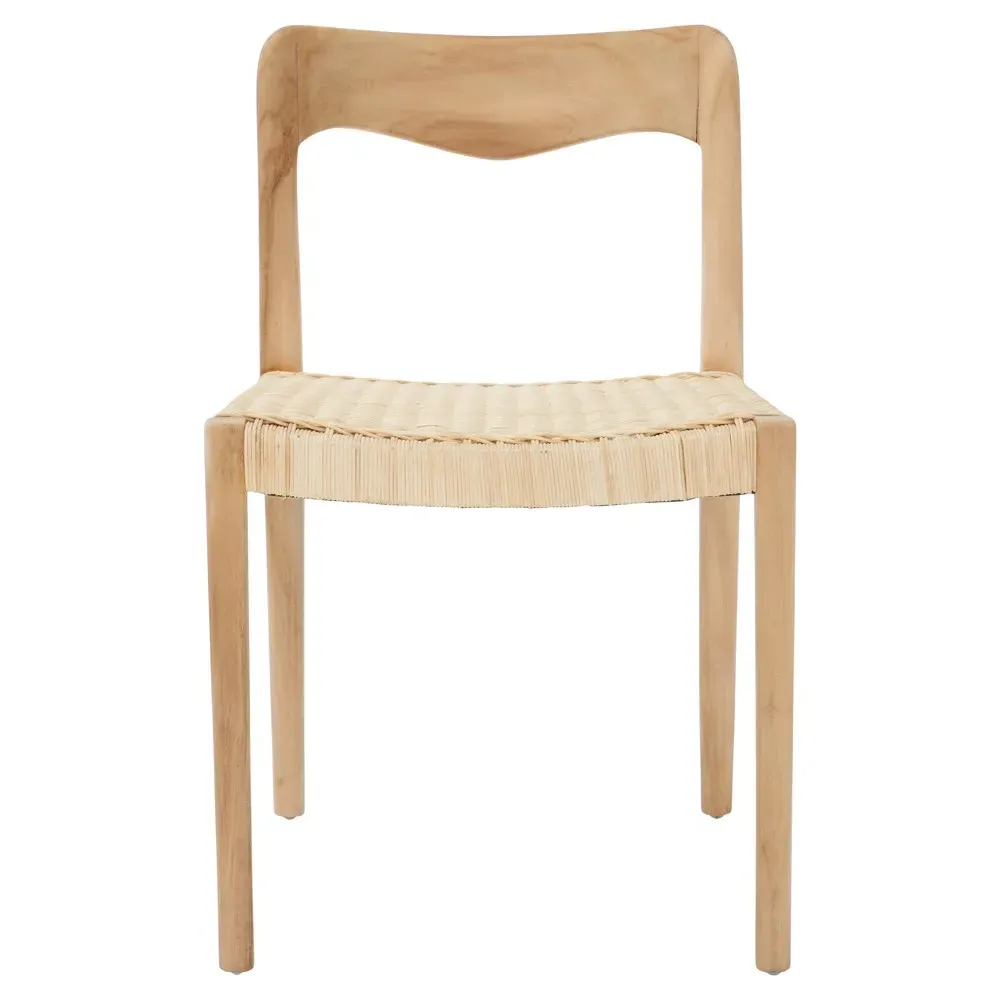 Elena Coastal Beach Dining Chair - Brown, Teak image