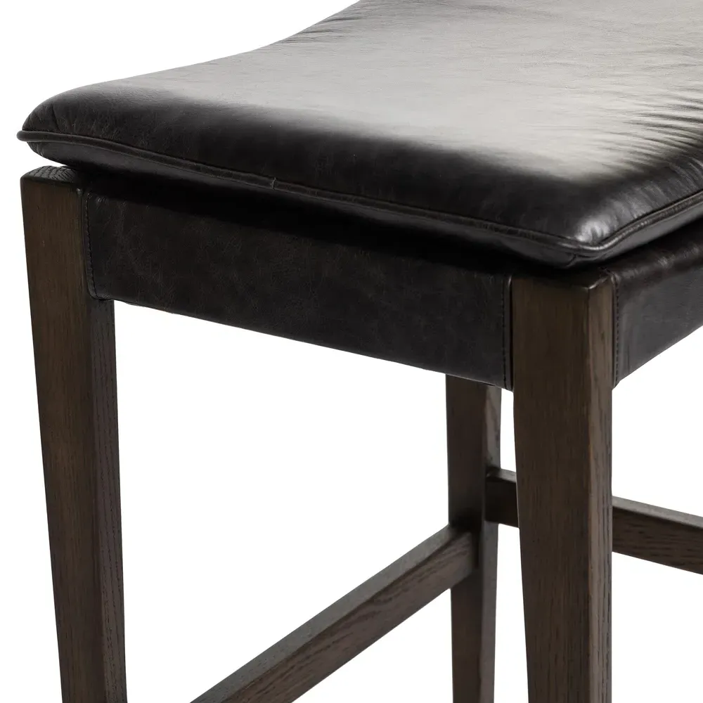 Elena Counter Stool - Black, Oak