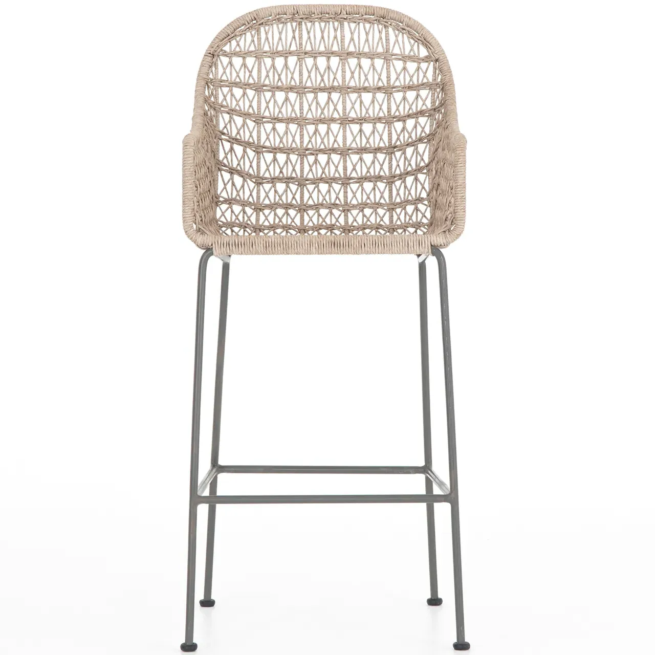Elena Outdoor Bar Stool - Beige, Wicker