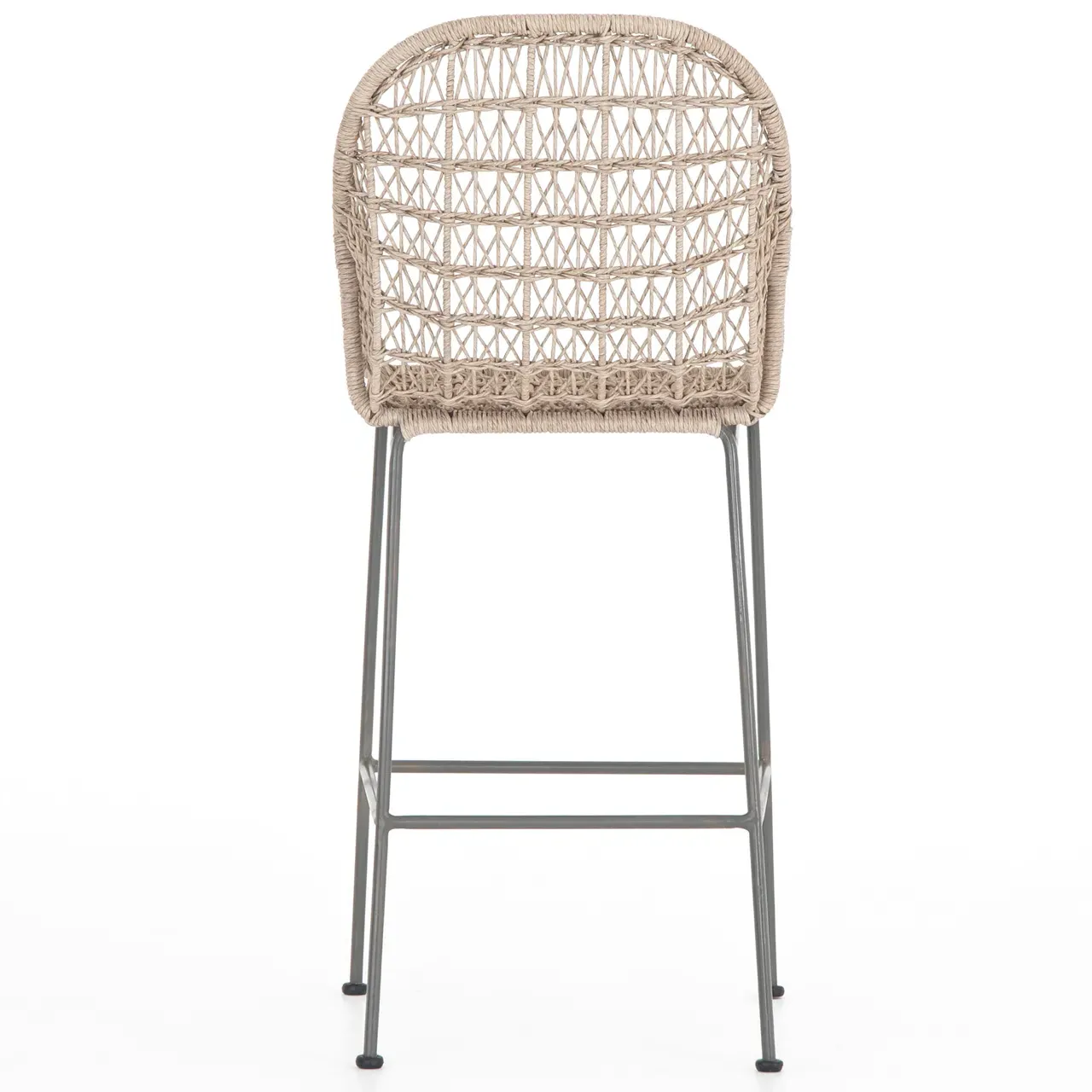 Elena Outdoor Bar Stool - Beige, Wicker