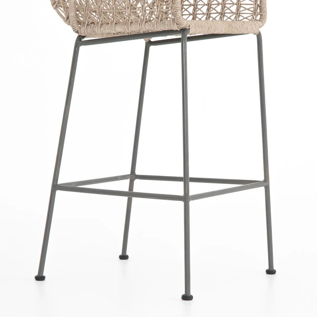 Elena Outdoor Bar Stool - Beige, Wicker