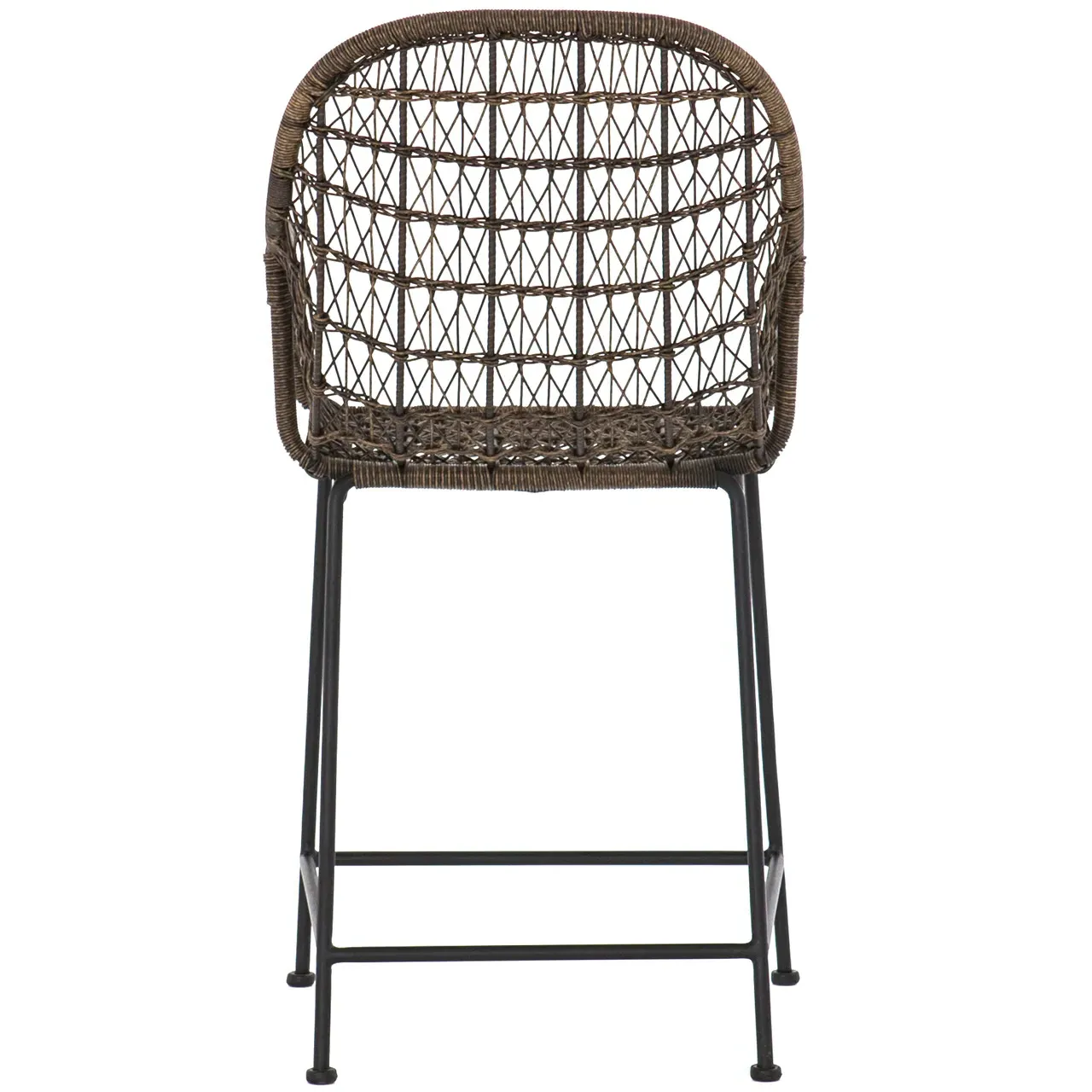 Elena Outdoor Counter Stool - Dark Brown, Wicker