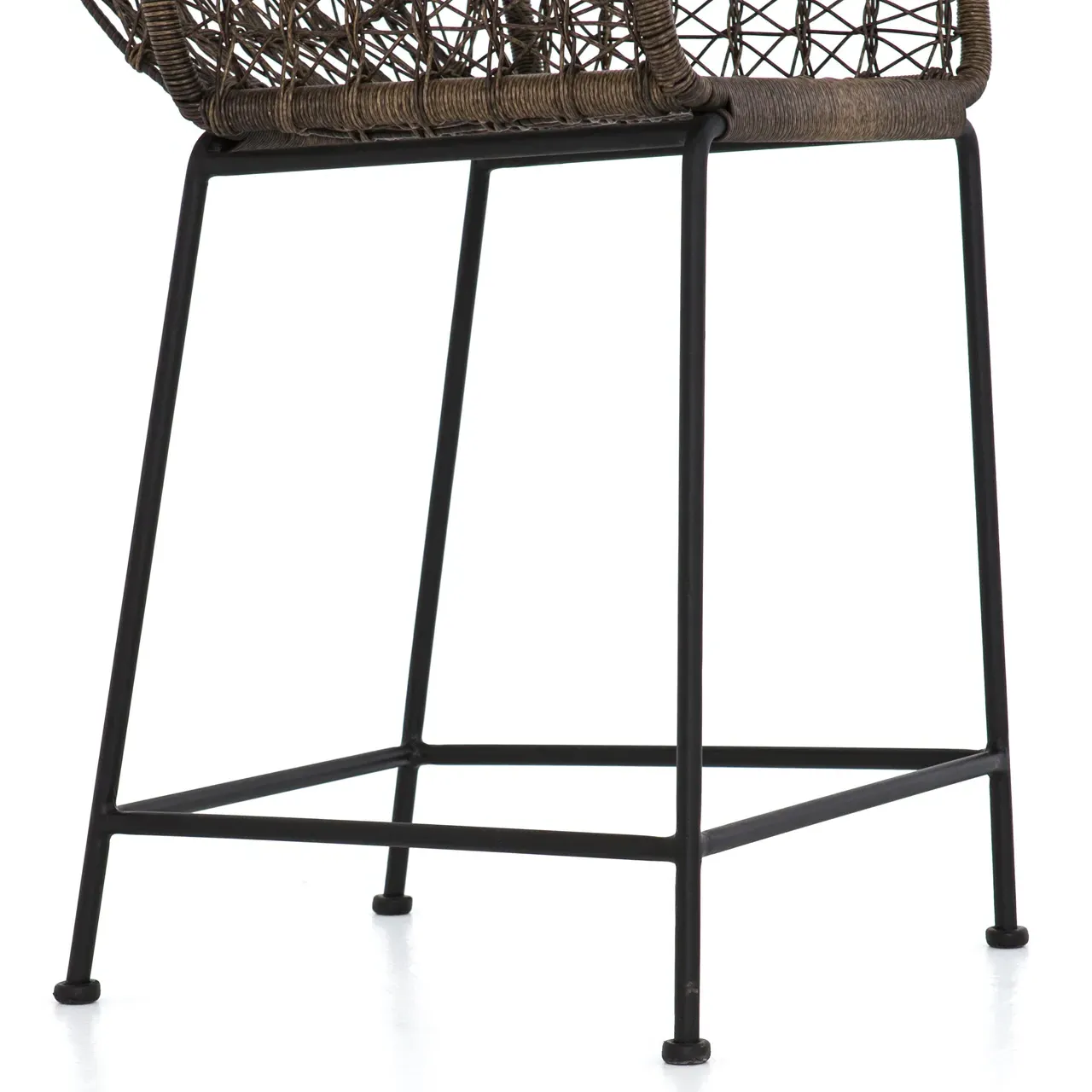 Elena Outdoor Counter Stool - Dark Brown, Wicker