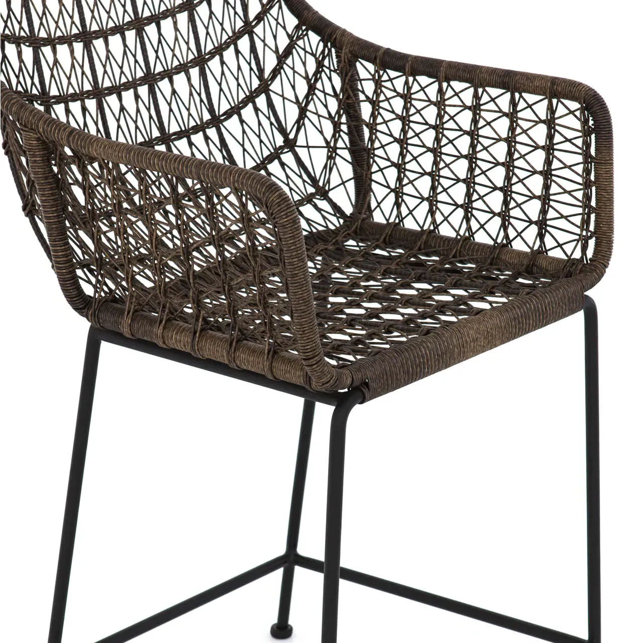 Elena Outdoor Counter Stool - Dark Brown, Wicker