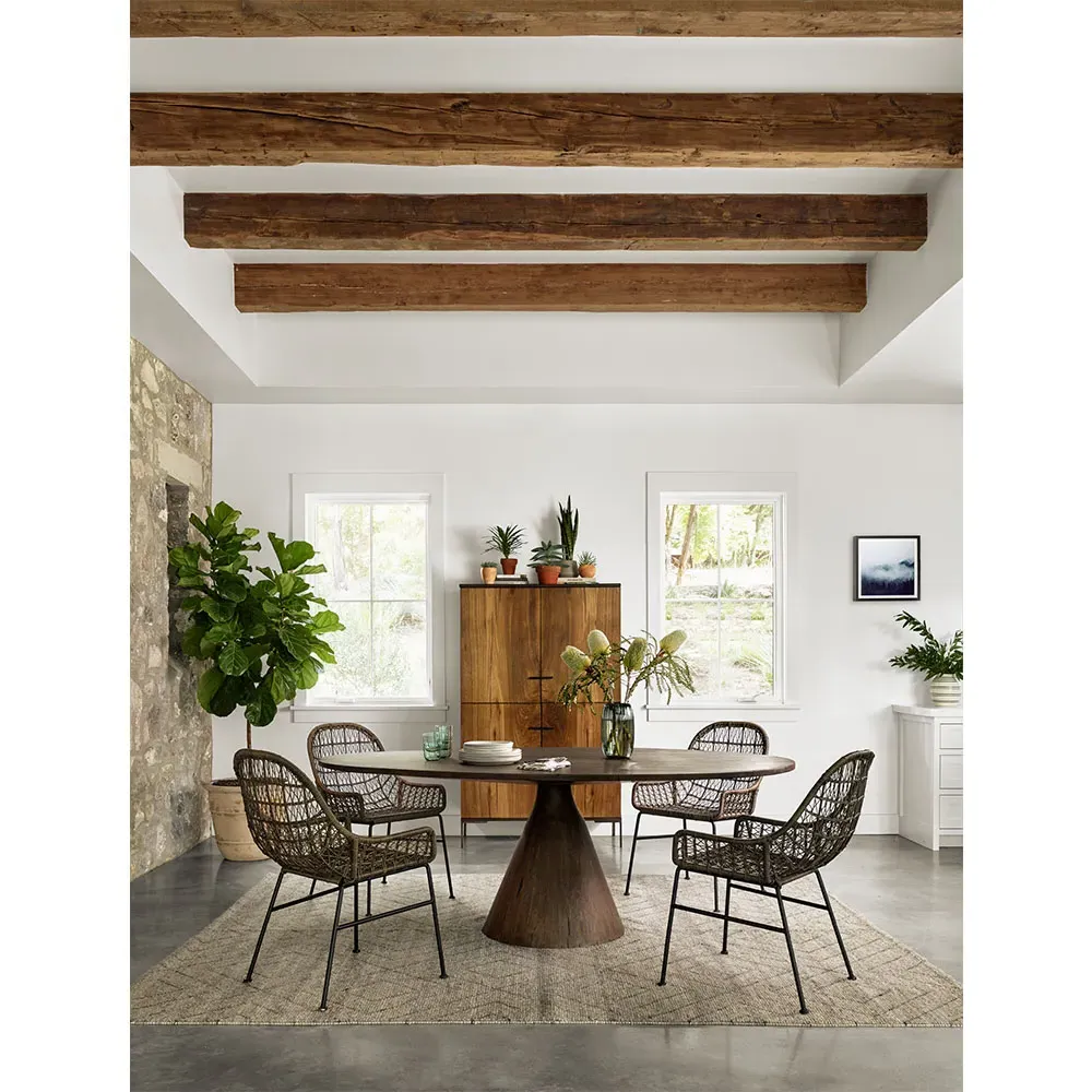 Elena Outdoor Dining Chair - Brown, Wicker