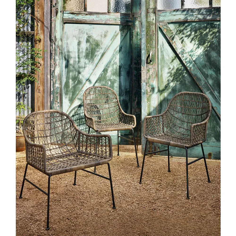 Elena Outdoor Dining Chair - Brown, Wicker