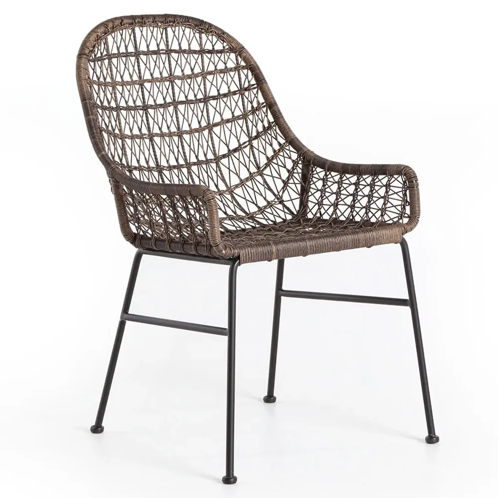 Elena Outdoor Dining Chair - Brown, Wicker